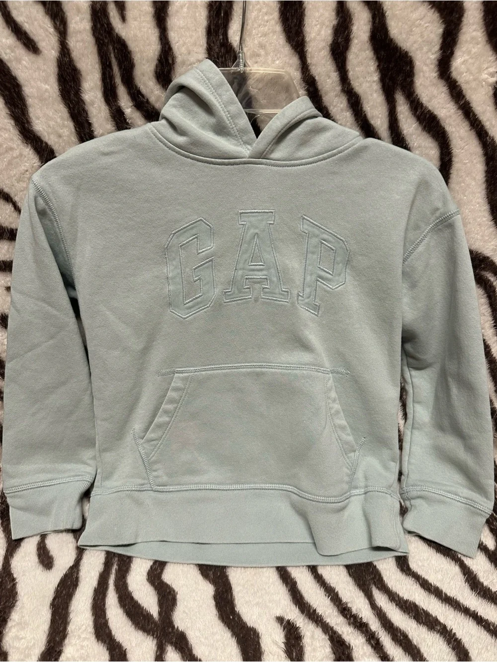 Girls GAP Light Sage Hoodie - Embroidered Logo